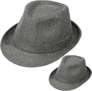 2 Pack Manhattan Fedora Hat for Men Gangster Trilby Vintage Felt Hat