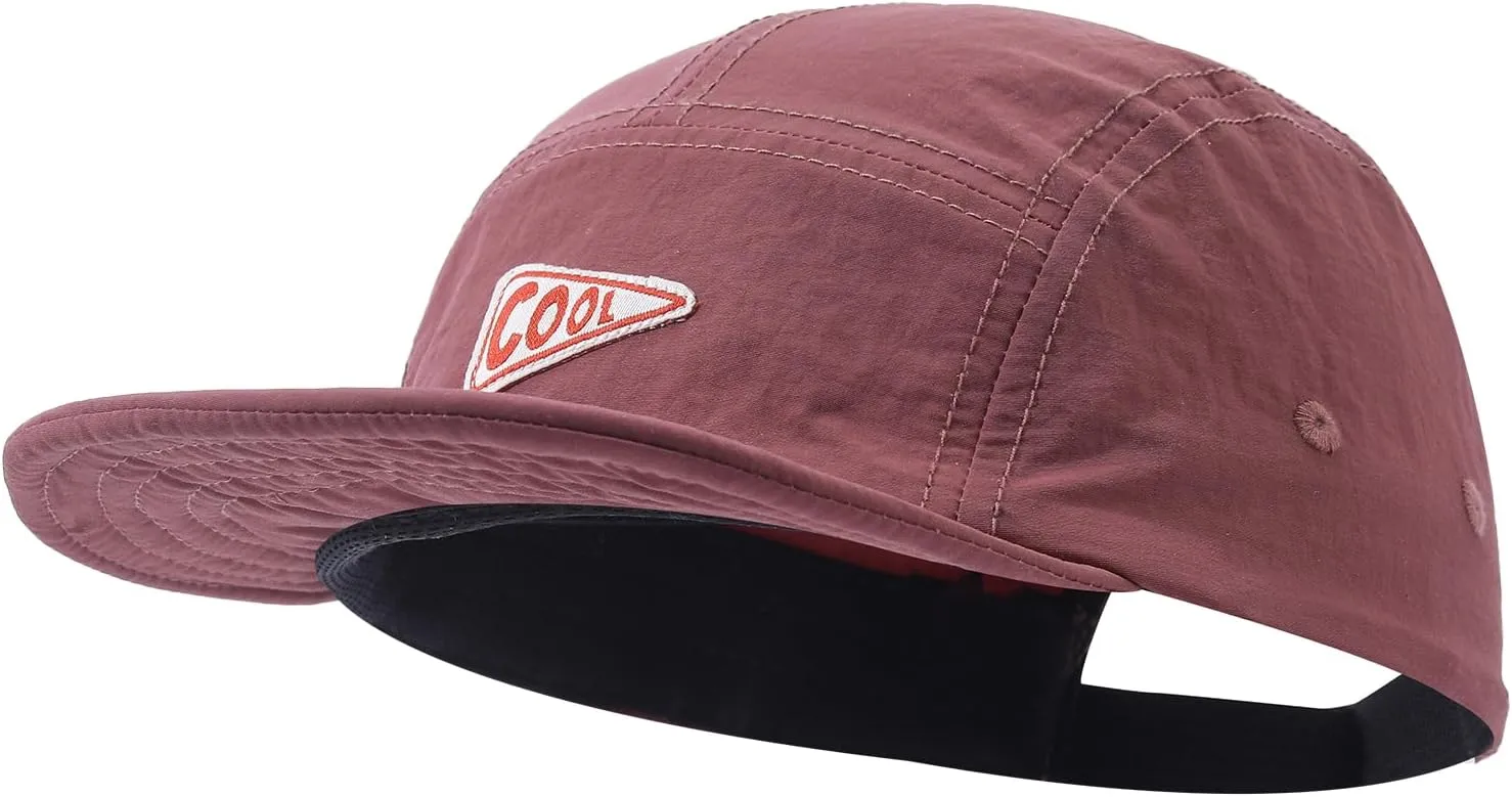 5 Panel Hats for Men Quick Dry Baseball Cap Short Brim Caps Casual Dad Hat Trucker Hats Hip Hop Cadet Caps Sun Hat