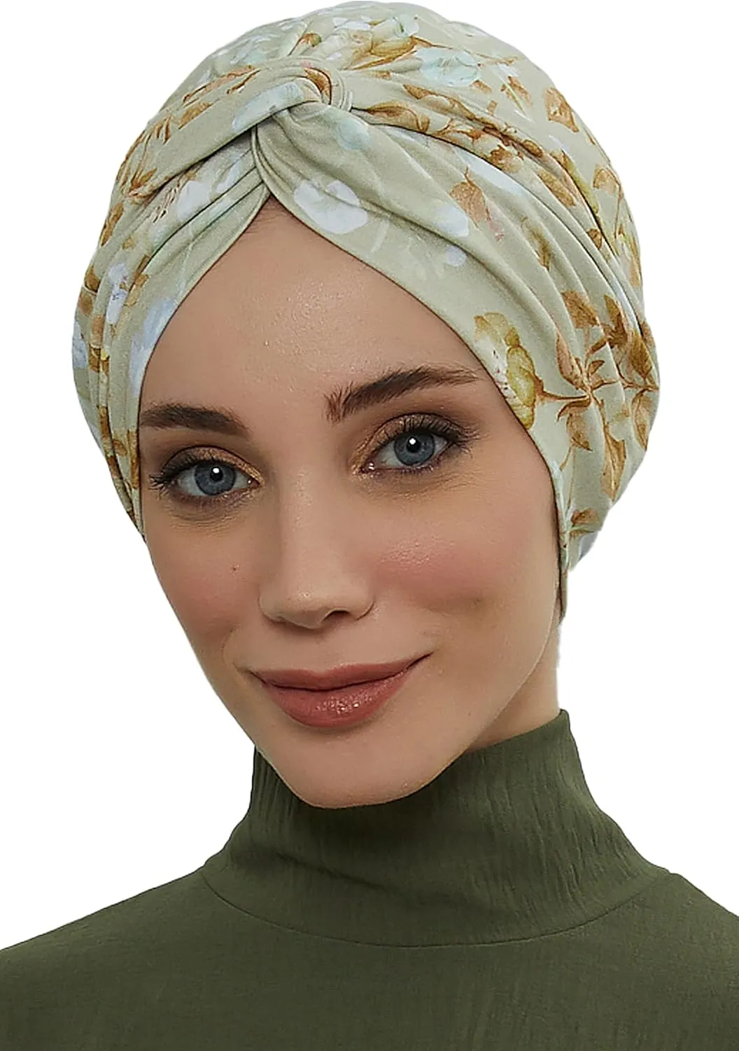 Aisha's Design Maharajah Instant Turban Hijab for Women Headwrap Lightweight Headscarf Modest Headwear for Women Indigo
