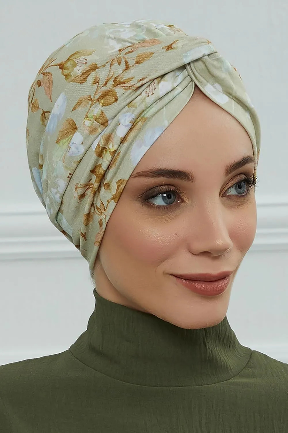 Aisha's Design Maharajah Instant Turban Hijab for Women Headwrap Lightweight Headscarf Modest Headwear for Women Indigo
