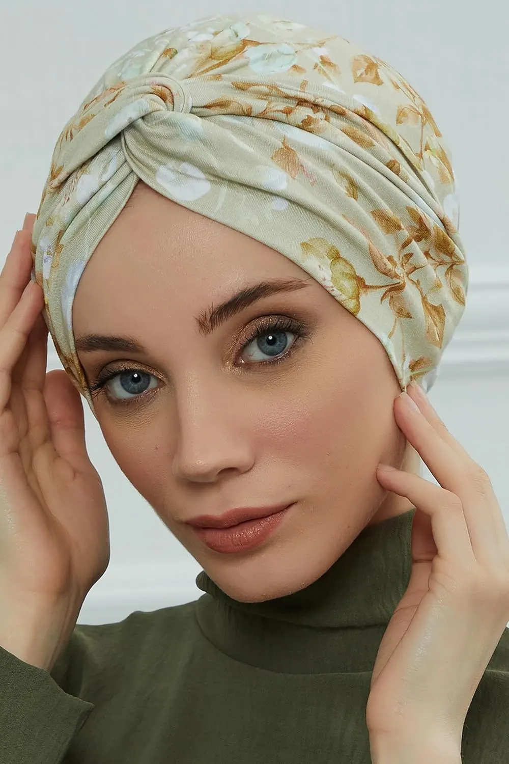 Aisha's Design Maharajah Instant Turban Hijab for Women Headwrap Lightweight Headscarf Modest Headwear for Women Indigo