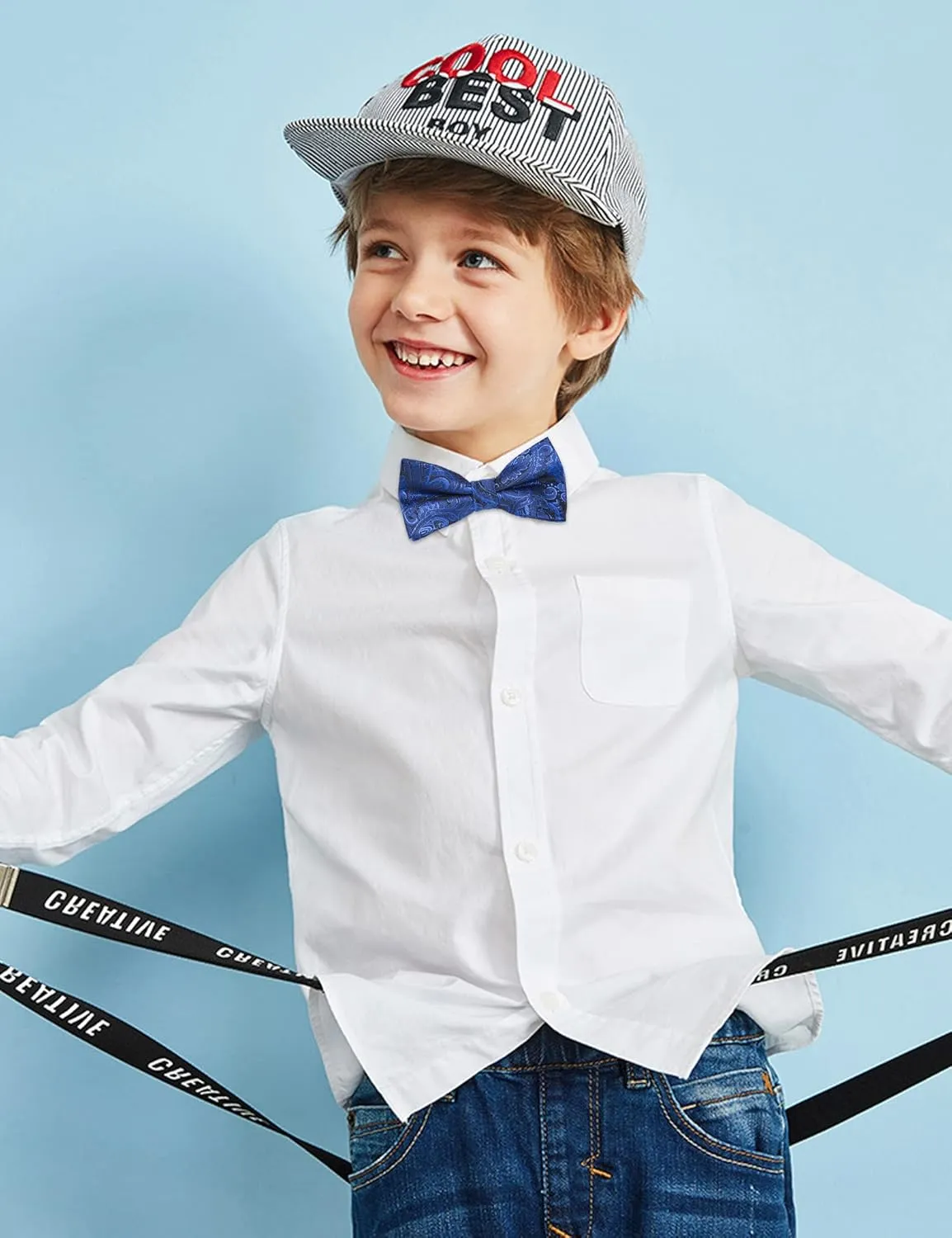 Alizeal Boys Adjustable Fashion Paisley Floral Strapped Pre-tied Kids Bow Tie