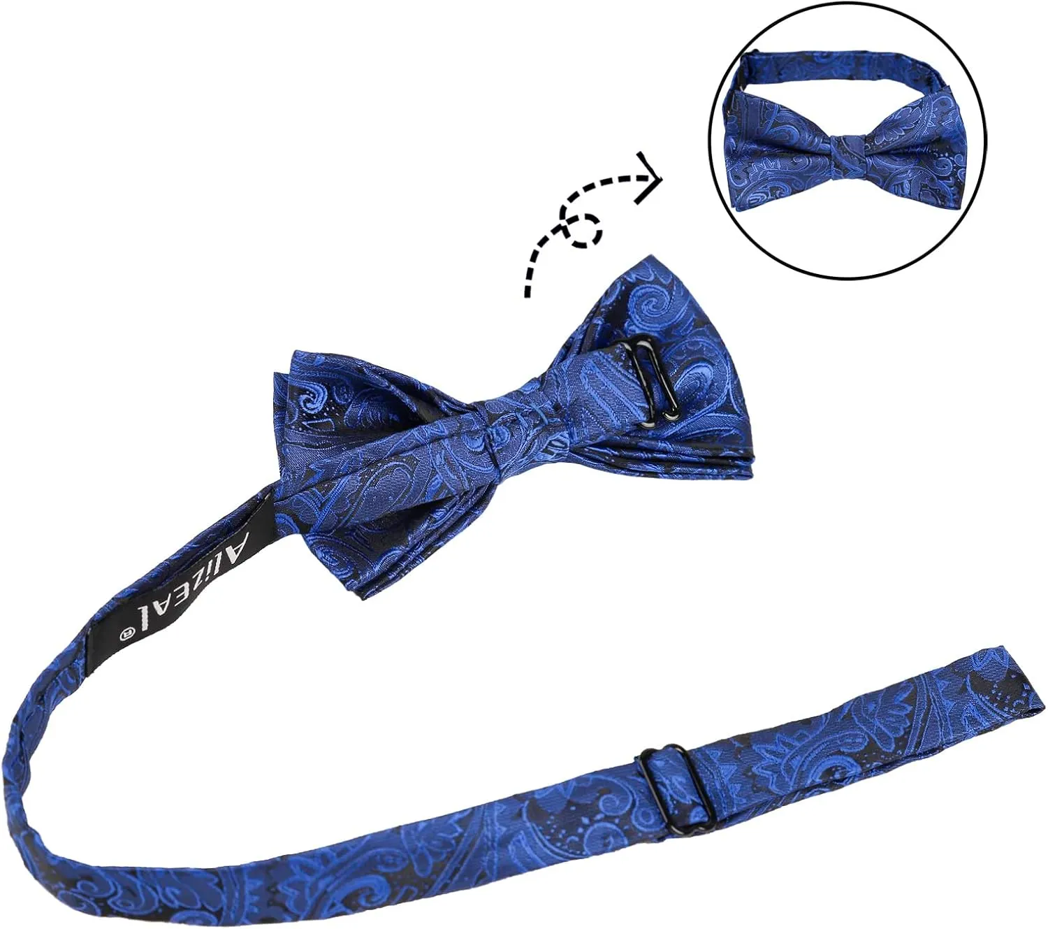 Alizeal Boys Adjustable Fashion Paisley Floral Strapped Pre-tied Kids Bow Tie