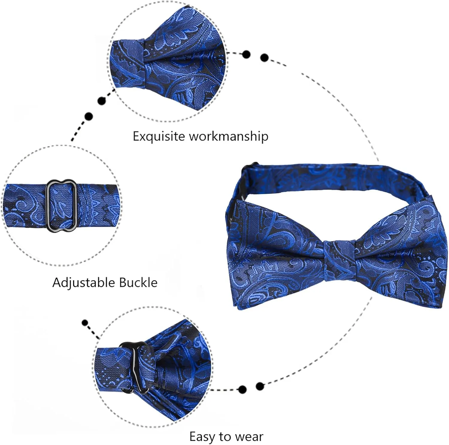 Alizeal Boys Adjustable Fashion Paisley Floral Strapped Pre-tied Kids Bow Tie
