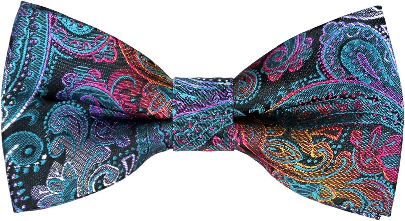 Alizeal Boys Adjustable Fashion Paisley Floral Strapped Pre-tied Kids Bow Tie