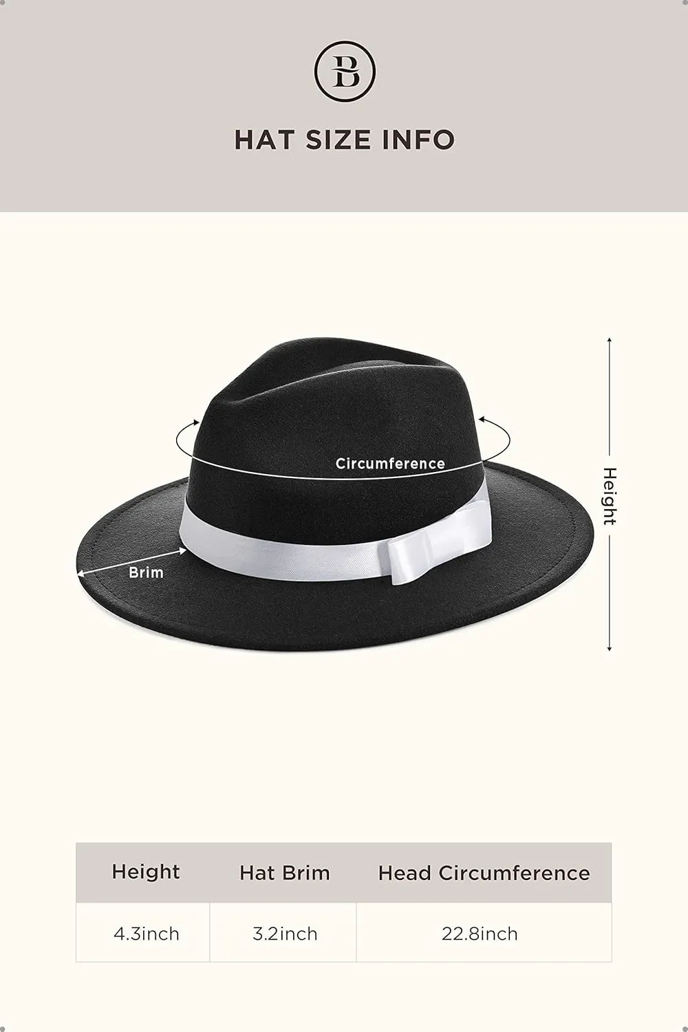 BABEYOND 1920s Fedora Hat for Men Gatsby Wide Brim Fedora Hat Felt Panama Cap with Band for Women Men