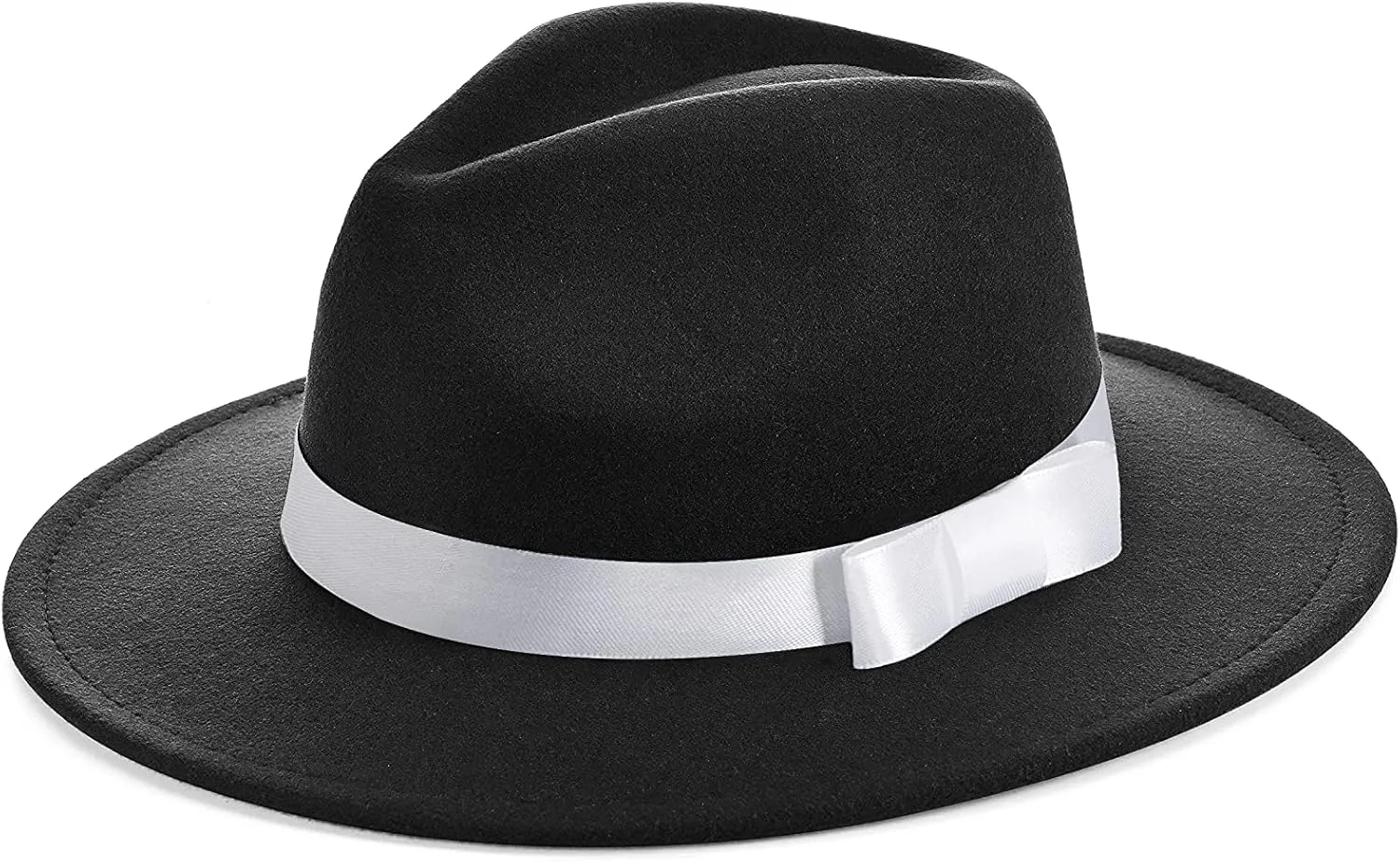 BABEYOND 1920s Fedora Hat for Men Gatsby Wide Brim Fedora Hat Felt Panama Cap with Band for Women Men