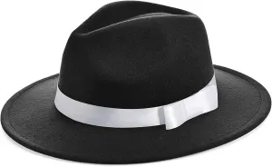 BABEYOND 1920s Fedora Hat for Men Gatsby Wide Brim Fedora Hat Felt Panama Cap with Band for Women Men