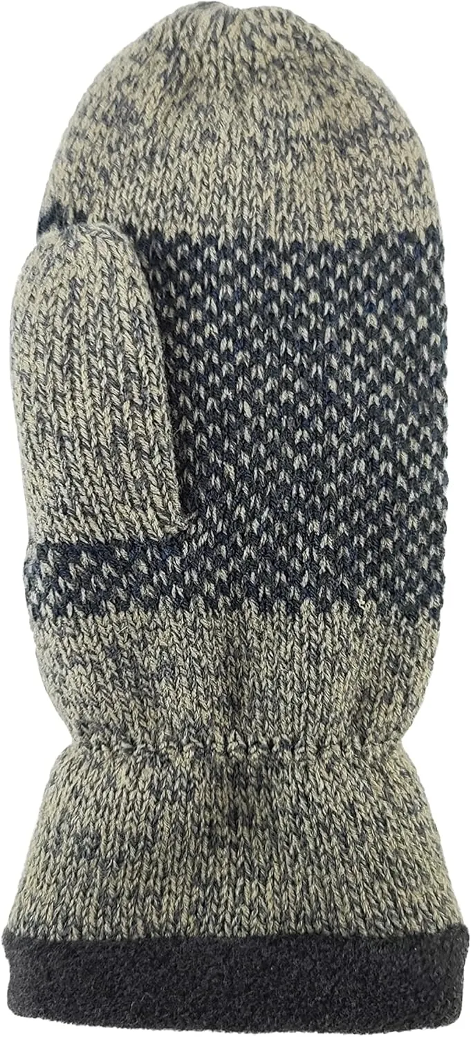 BRUCERIVER Mens Snowflake Knit Mittens with Warm Thinsulate Fleece Lining