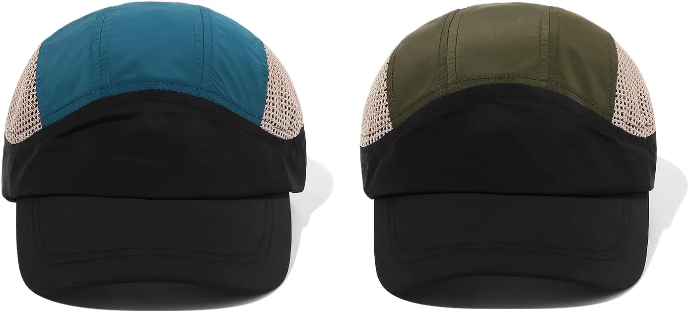 Clakllie Quick Dry Short Bill Baseball Cap Breathable Mesh Back Hat Lightweight Cooling Sports Cap Soft Top Trucker Hat