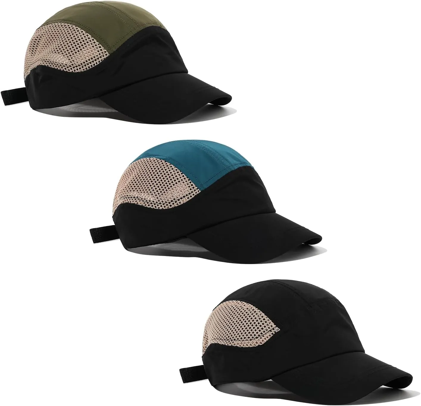 Clakllie Quick Dry Short Bill Baseball Cap Breathable Mesh Back Hat Lightweight Cooling Sports Cap Soft Top Trucker Hat
