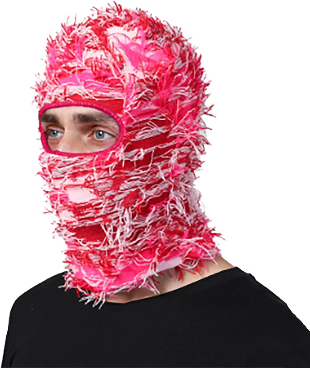 CORIRESHA Men Women Winter Distressed Balaclava Knitted Cool Full Face Ski Windproof Mask