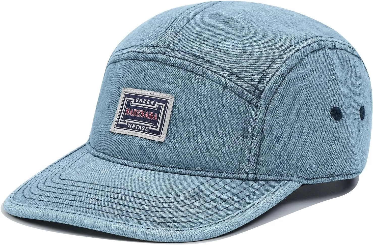 Croogo 5 Panel Baseball Cap Denim Cotton Dad Hats Classic Flat Bill Caps Casual Snapback Cap Vintage Cityboy Style Camp Cap