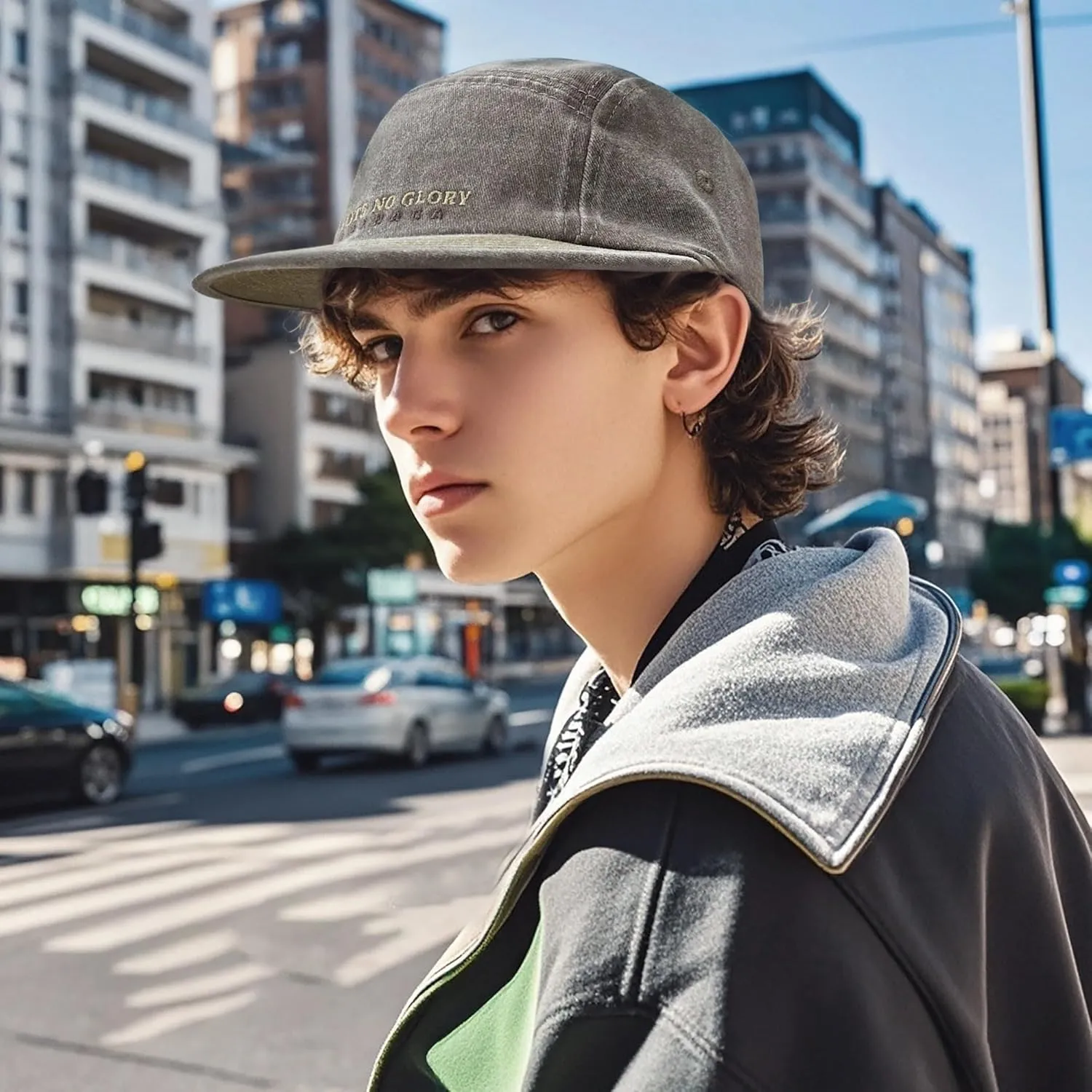 Croogo Vintage 5 Panel Baseball Cap Short Brim Hats for Men Cotton Flat Bill Dad Hat Adjustable Cadet Cap Snapback Hiphop Hat