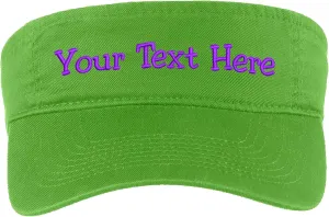 Custom Visor Hat Embroider Your Own Text Customized Adjustable Fit Men Women Visor Cap