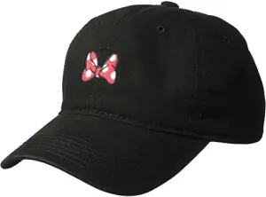 Disney Minnie Mouse Dad Hat, Cotton Adjustable Baseball Cap with Curved Brim