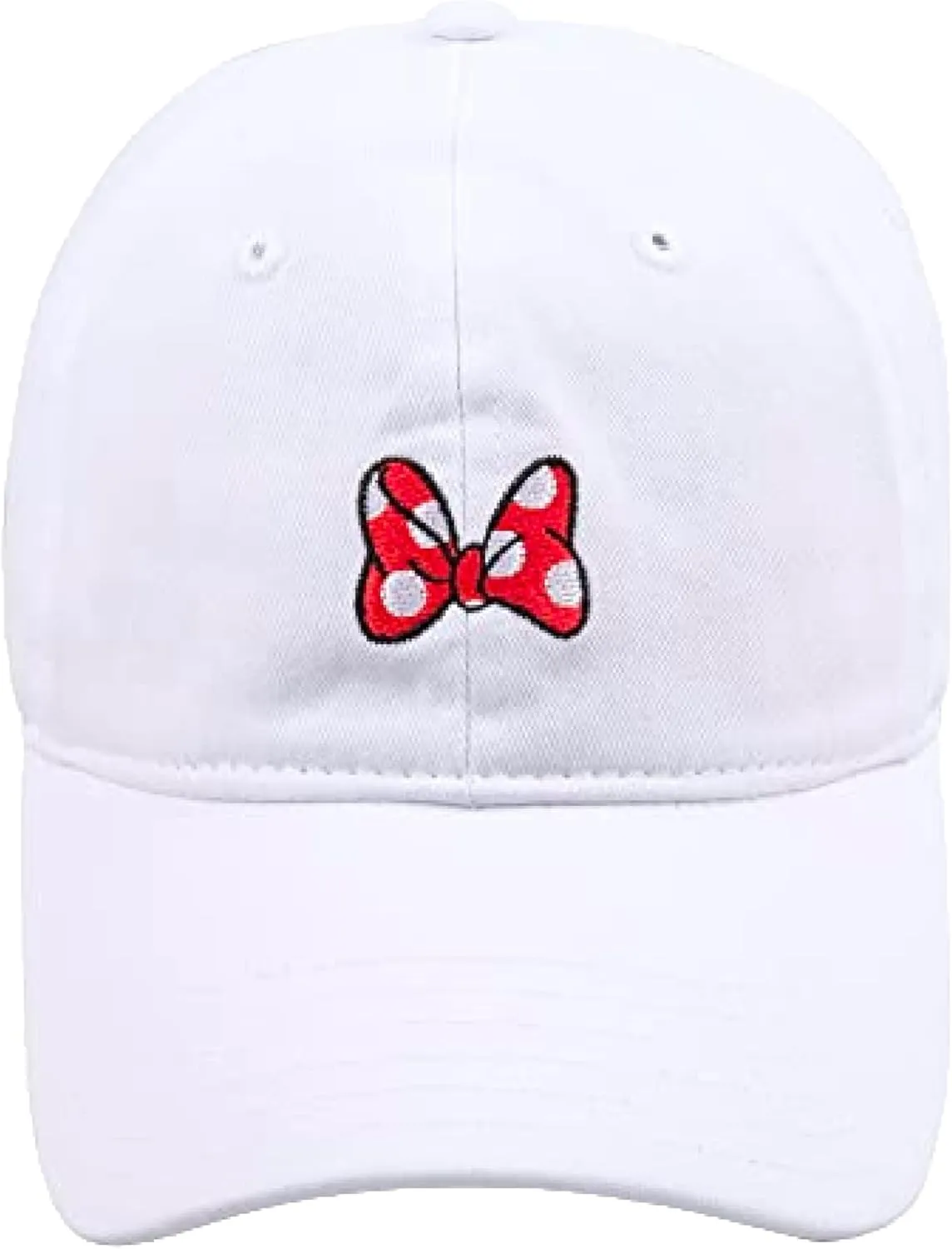 Disney Minnie Mouse Dad Hat, Cotton Adjustable Baseball Cap with Curved Brim