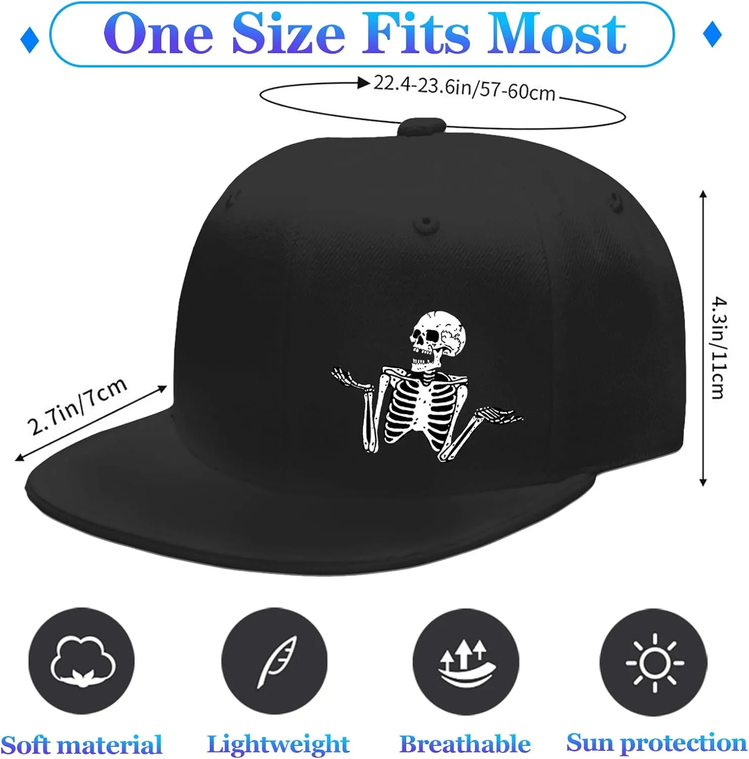 Flat Bill Hats for Men Snapback Hats for Men Baseball Cap for Men Black Snapback Women Fitting Hat
