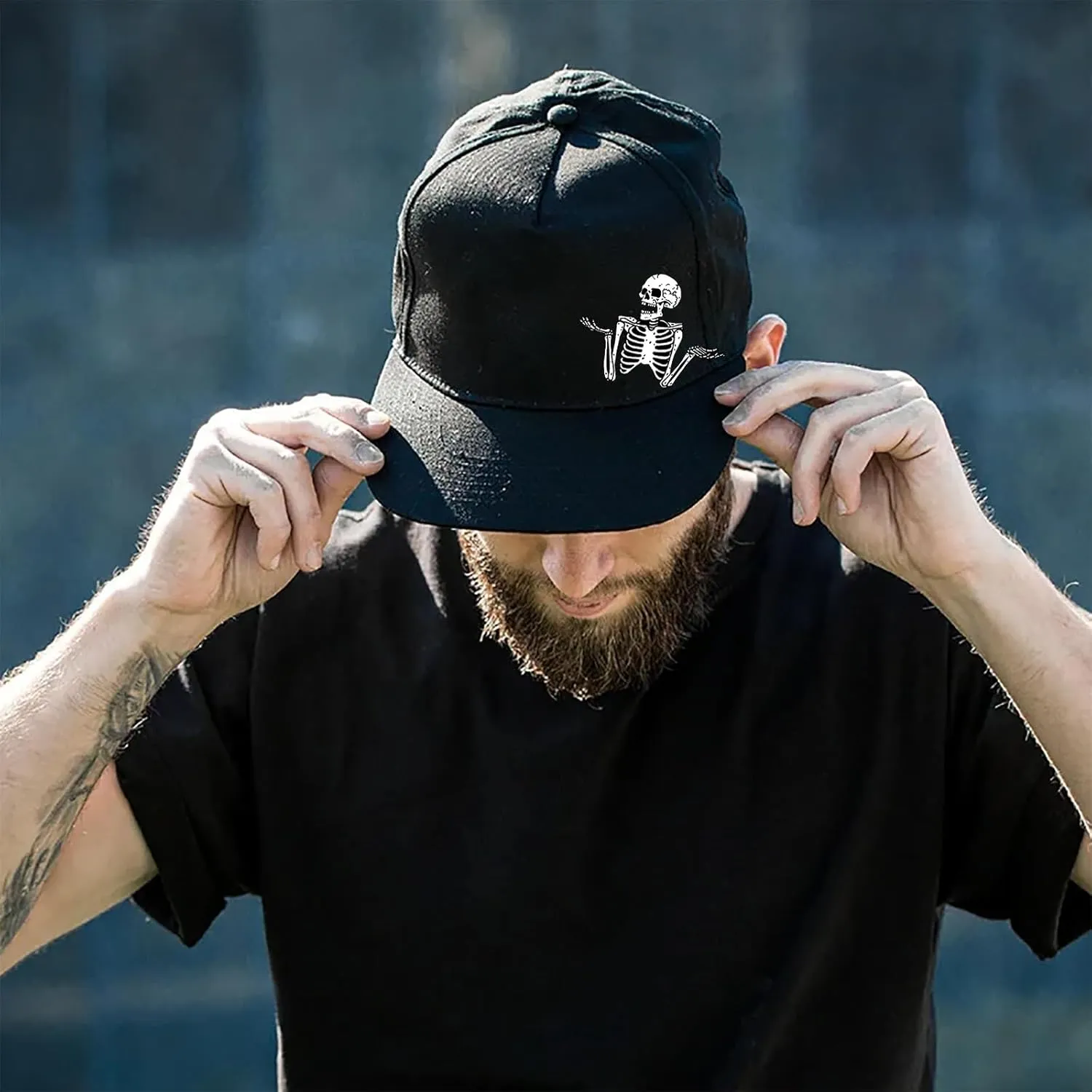 Flat Bill Hats for Men Snapback Hats for Men Baseball Cap for Men Black Snapback Women Fitting Hat