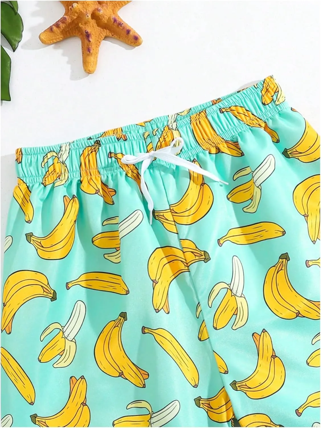Floerns Boy's Patchwork Drawstring Waist Printed Summer Boho Track Shorts