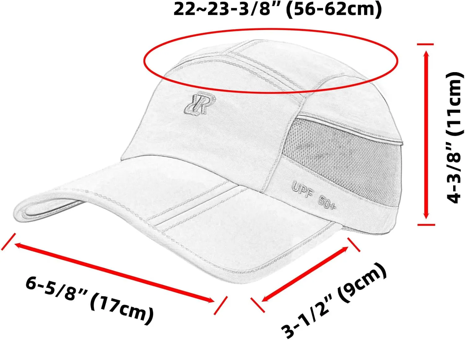 Folding UPF50  Sun Protection Hat, Quick Dry Baseball Cap Portable Adjustable Outdoor Sports Hats for Men, Women