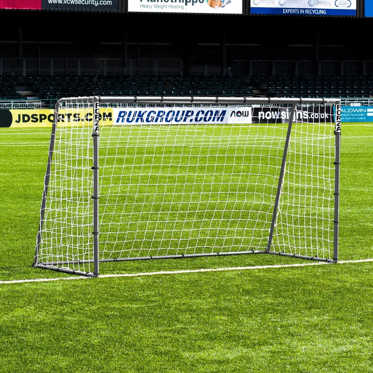FORZA Steel42 Soccer Goals | Ultra Tough Steel Goal [6 Sizes] | Regulation Size, Weather-Resistant, Portable with Ground Stakes & Optional Rebound Kit