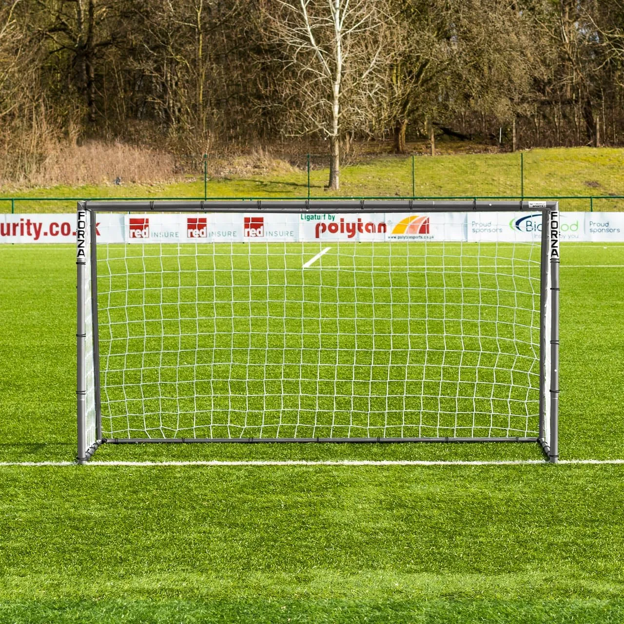 FORZA Steel42 Soccer Goals | Ultra Tough Steel Goal [6 Sizes] | Regulation Size, Weather-Resistant, Portable with Ground Stakes & Optional Rebound Kit