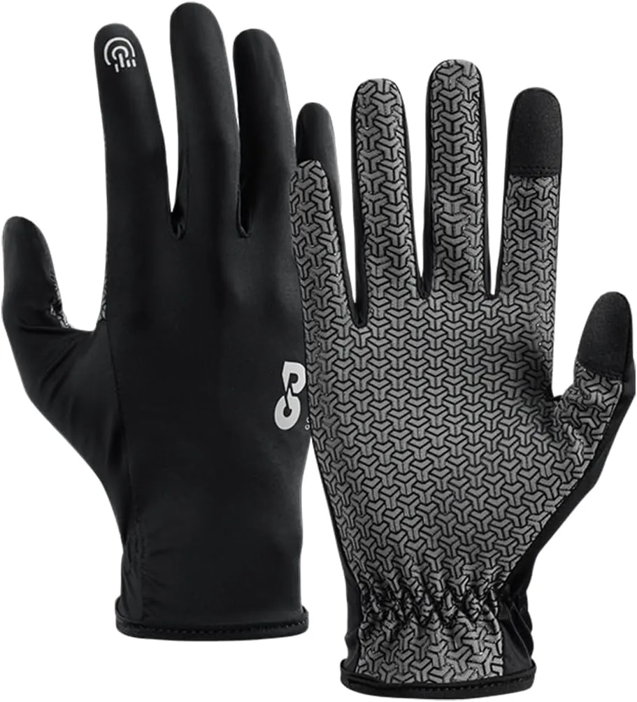 Full Finger Thin Hiking Gloves Women Men, Light Touchscreen UV Gloves for Hiking Running Workout Driving Women Men