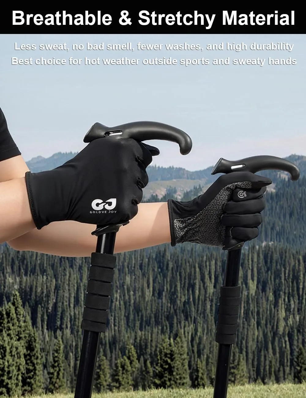 Full Finger Thin Hiking Gloves Women Men, Light Touchscreen UV Gloves for Hiking Running Workout Driving Women Men