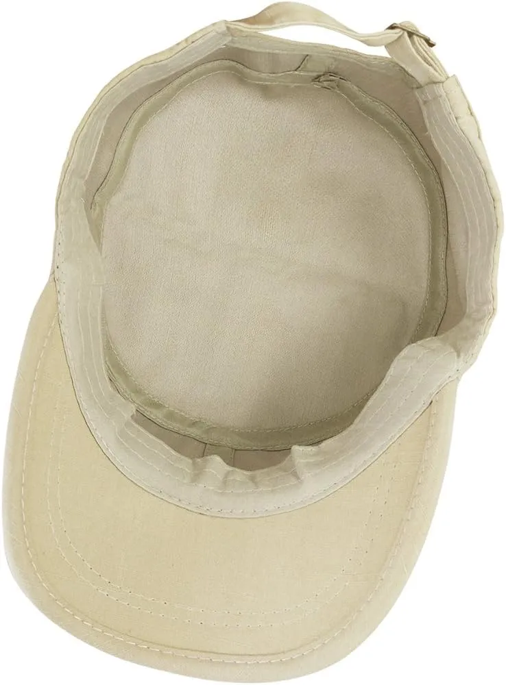 Glamorstar Unisex Cadet Army Cap Washed Cotton Twill Military Corps Hat Flat Top Cap