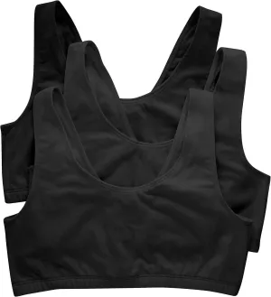 Hanes Women's Scoopneck Cotton Bralette Crop Top (3 Pack)