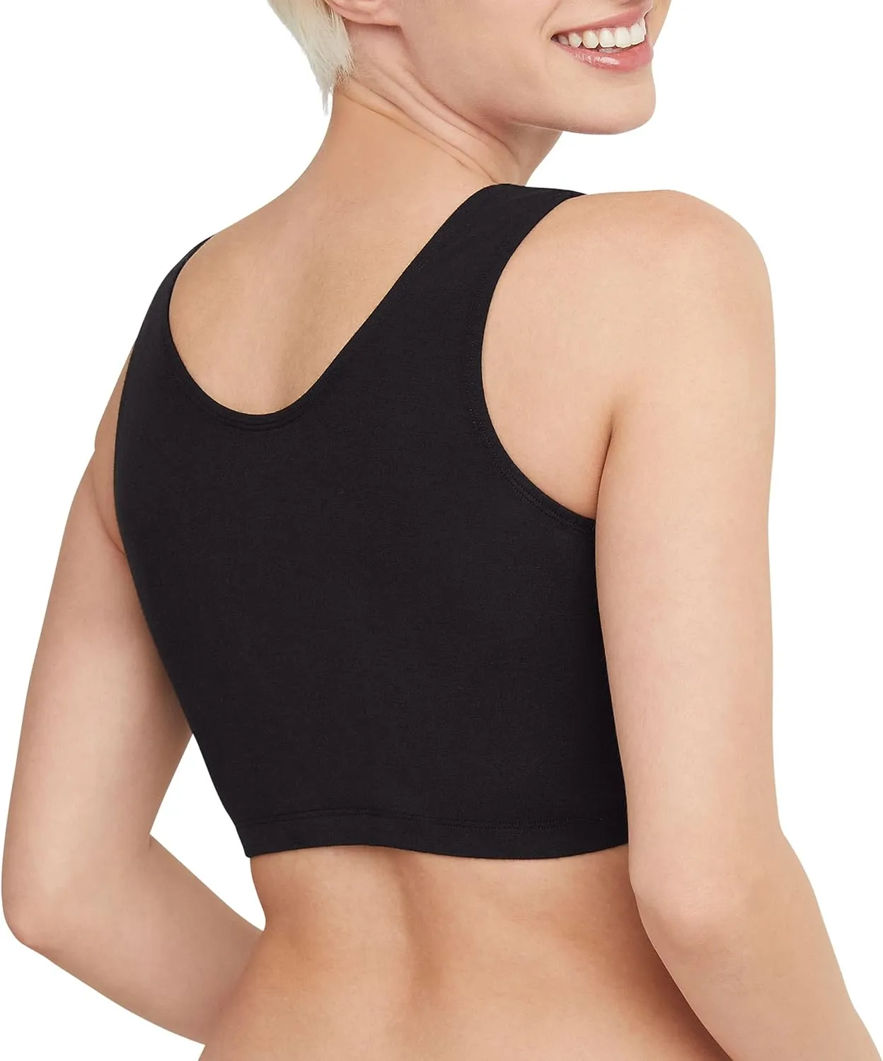 Hanes Women's Scoopneck Cotton Bralette Crop Top (3 Pack)