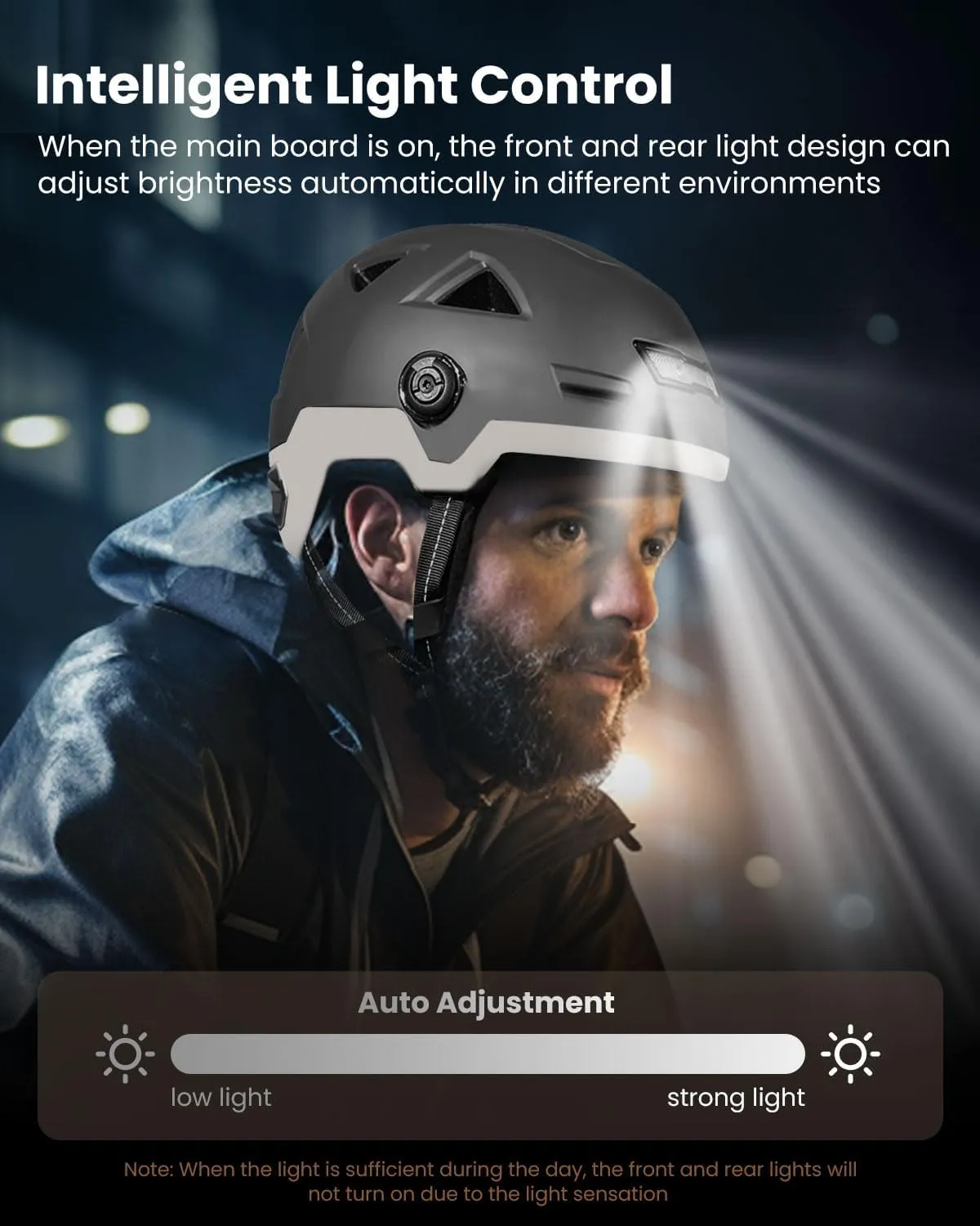 ILM Smart Adult Bike Helmet with Automatic G-Sensor Turn Signal & Brake Warning LED Light Control Road Cycling Helmet E3-12LS
