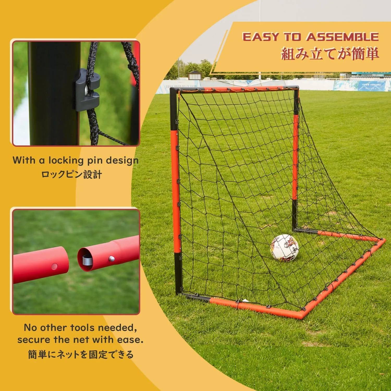 KAIHAOWIN Soccer Goal 3'x2.5'|6'x4'|8'x6'|10'x6.6'-Steel Frame Goal Post All Weather Soccer Net-Quick Assembly Training Sports Soccer Goals for Backyard Indoor Outdoor-Heavy Duty Metal Soccer Goals