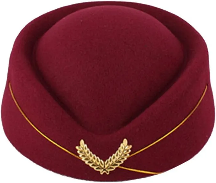 Mens Accessories Fascinator Base Pillbox Hat Mens Fedora Hats Waitress Base Cap Stewardess School Airline Pilot Cap Flight Attendant Accessories Luggage Hat Black