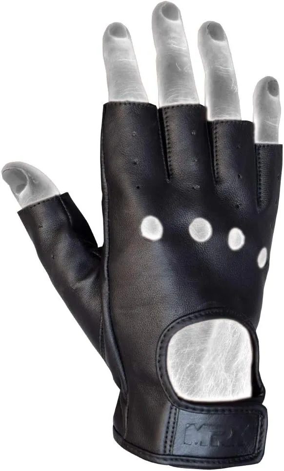 MRX BOXING & FITNESS Mens Driving Gloves Basic Soft Goat Leather Fingerless Breathable Biker Motorcycle Riding Cycling Shooting Button Gloves Full Finger, Black