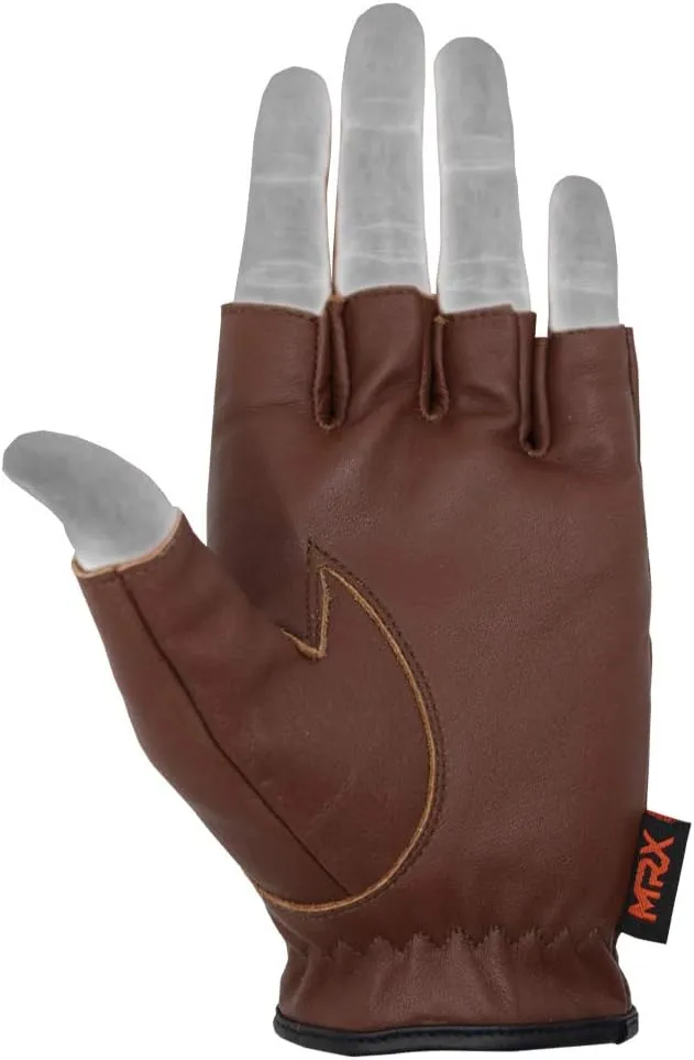 MRX BOXING & FITNESS Mens Driving Gloves Basic Soft Goat Leather Fingerless Breathable Biker Motorcycle Riding Cycling Shooting Button Gloves Full Finger, Black