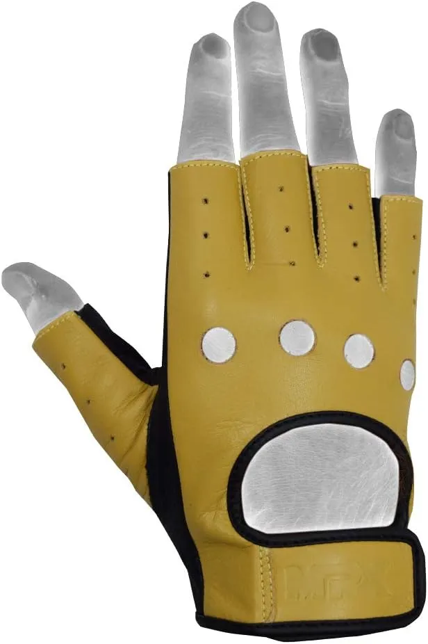 MRX BOXING & FITNESS Mens Driving Gloves Basic Soft Goat Leather Fingerless Breathable Biker Motorcycle Riding Cycling Shooting Button Gloves Full Finger, Black