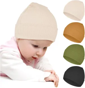 Neutral Baby Beanie Hats for Unisex, Solid Baby Girls Boys Beanies Cap for Newborn, Baby, Infant, Toddler