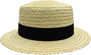 Nicky Bigs Novelties Adult Straw Panama Boater Skimmer Hat Gatsby Roaring Barbershop Quartet Amish Hats Costume Accessory