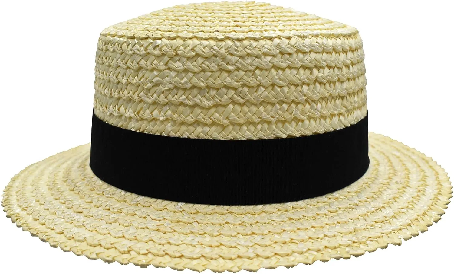 Nicky Bigs Novelties Adult Straw Panama Boater Skimmer Hat Gatsby Roaring Barbershop Quartet Amish Hats Costume Accessory
