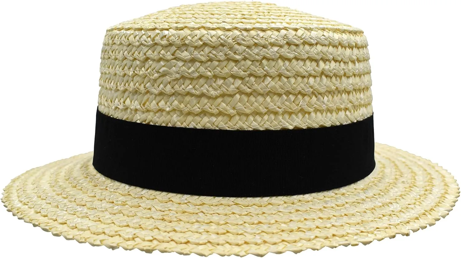 Nicky Bigs Novelties Adult Straw Panama Boater Skimmer Hat Gatsby Roaring Barbershop Quartet Amish Hats Costume Accessory