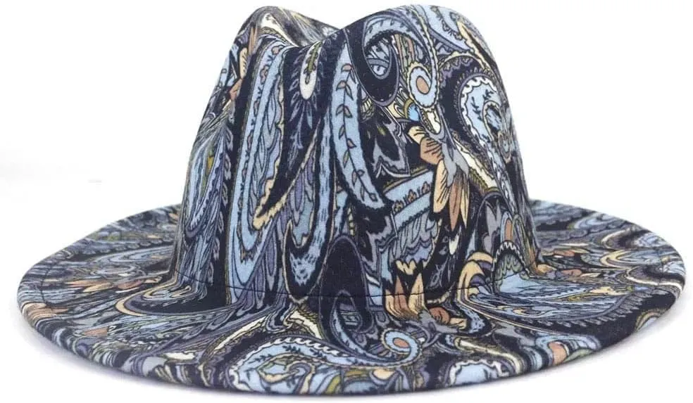 Paisley Fedora-Deep Water Blue