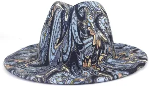Paisley Fedora-Deep Water Blue