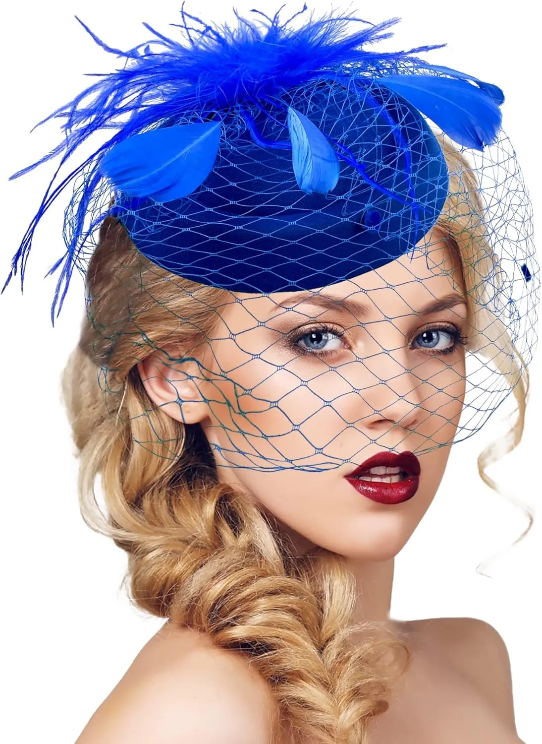 Pillbox Hat with Veil Vintage Fascinators for Women Tea Party Bridal Wedding Halloween First Communion Hats