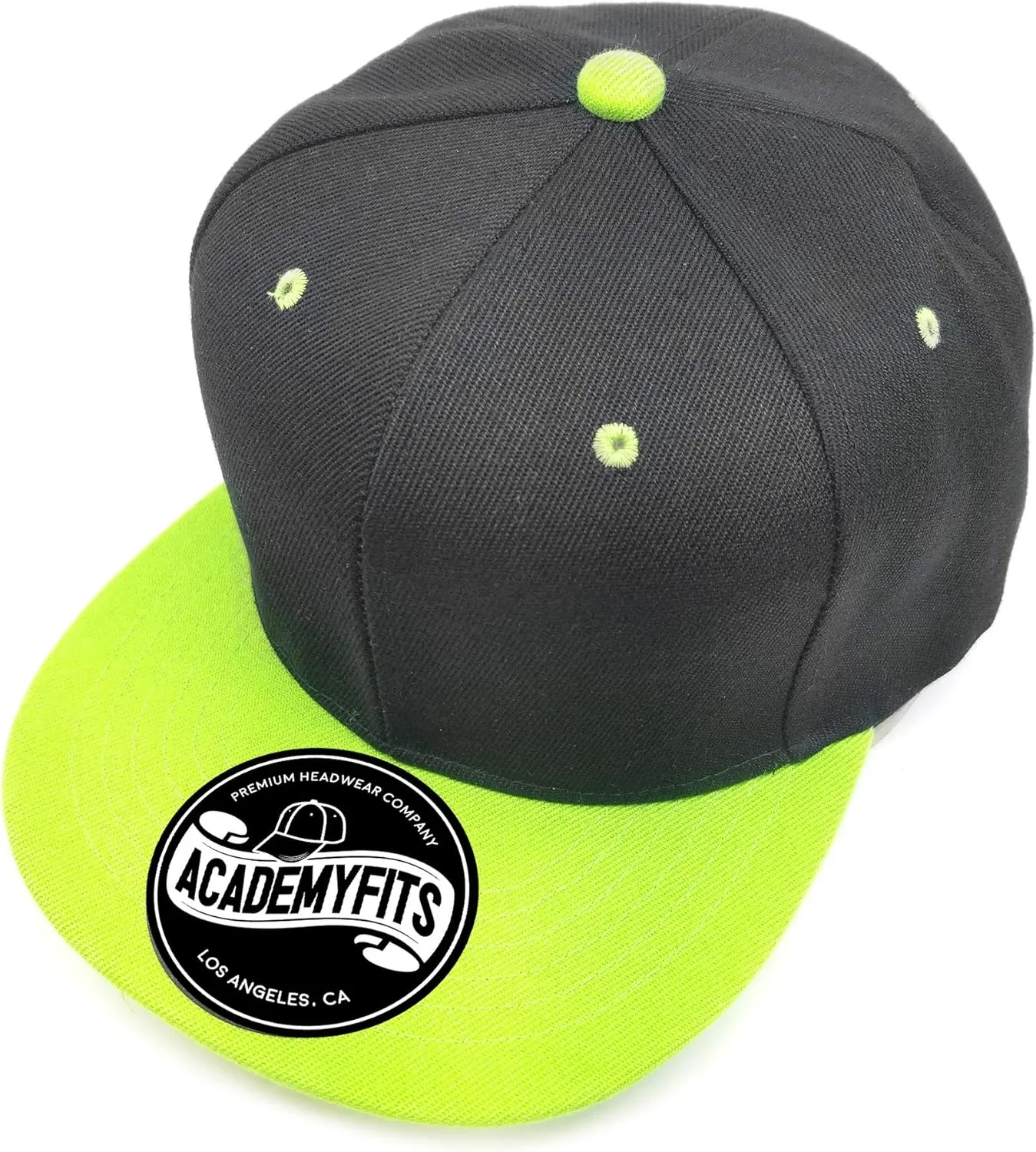 Quality 6 Panel High Crown Flat Visor Snapback Men Women Unisex Design Plain Blank Solid Hat 2 Tone Cap #1013