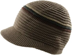 RW Knitted Cotton Rasta Skully Beanie Visor