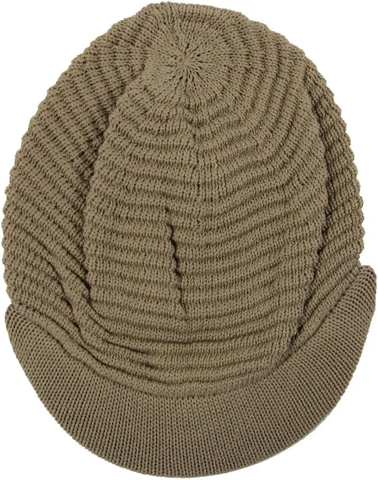 RW Knitted Cotton Rasta Skully Beanie Visor