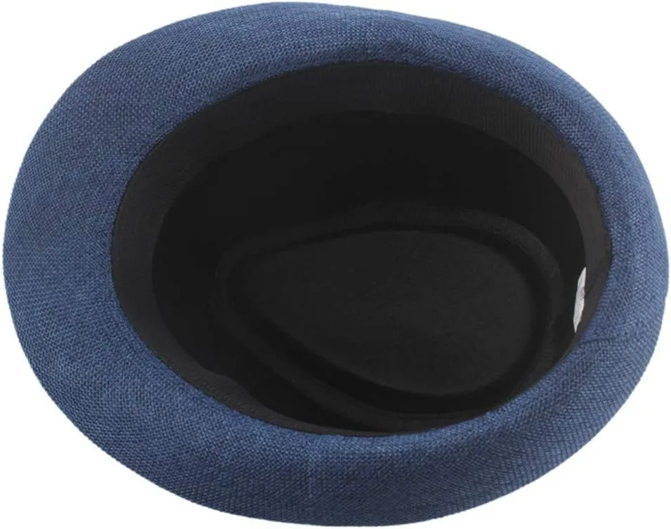 Straw Fedora Hat Mens Fedora Hats for Men Jazz Hat Men's Breathable Linen Top Hat Outdoor Sun Hat Trilby Panama Hat