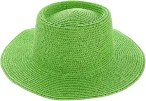 TOP HEADWEAR Floppy Brim Paper Braid Flat Top Fedora Panama Hat